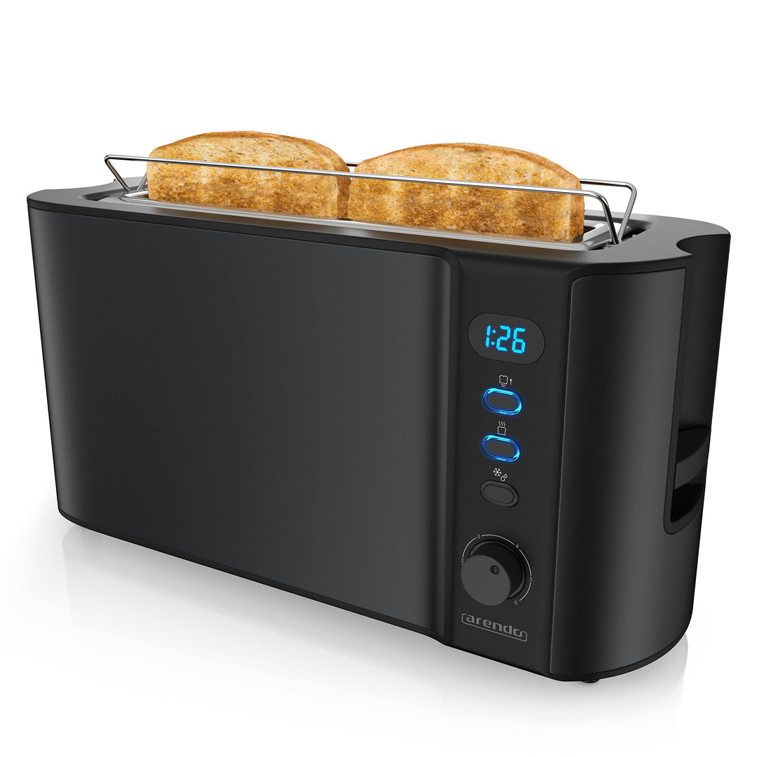 Arendo - Toaster Langschlitz 2 Scheiben - Defrost Funktion - 1000 W - Doppelwandgehäuse - Integriert