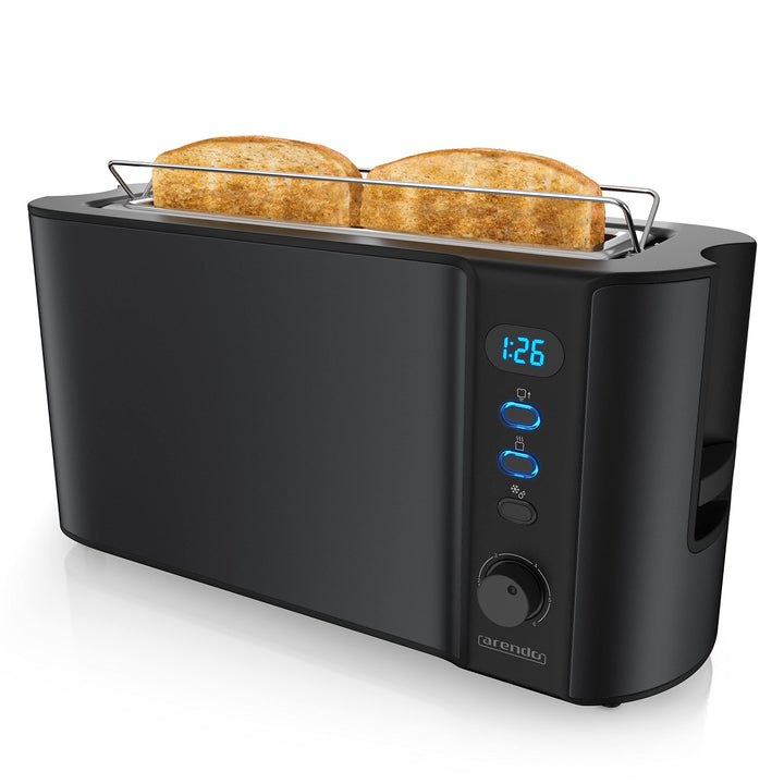 Arendo - Toaster Langschlitz 2 Scheiben - Defrost Funktion - 1000 W - Doppelwandgehäuse - Integriert