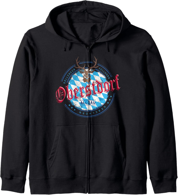 Oberstdorf Bayern Deutschland Retro Allgäu Vintage Souvenir Kapuzenjacke