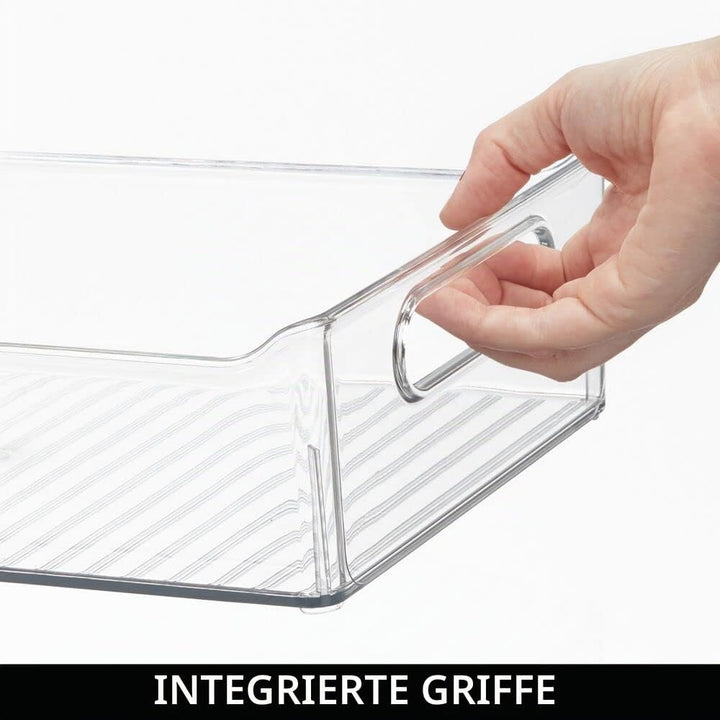 mDesign Aufbewahrungsbox für Büroutensilien – grosse Sortierbox aus Kunststoff für Schrank oder Schu