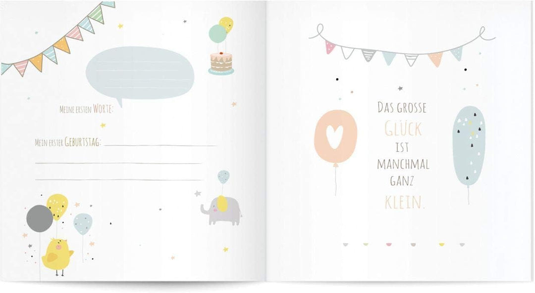 goldbuch Babyalbum Hurra - ein Junge im kindgerechten Design mit Silberprägung, 60 weisse, Pergamin