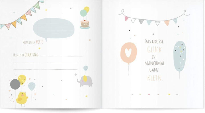 goldbuch Babyalbum Hurra - ein Junge im kindgerechten Design mit Silberprägung, 60 weisse, Pergamin