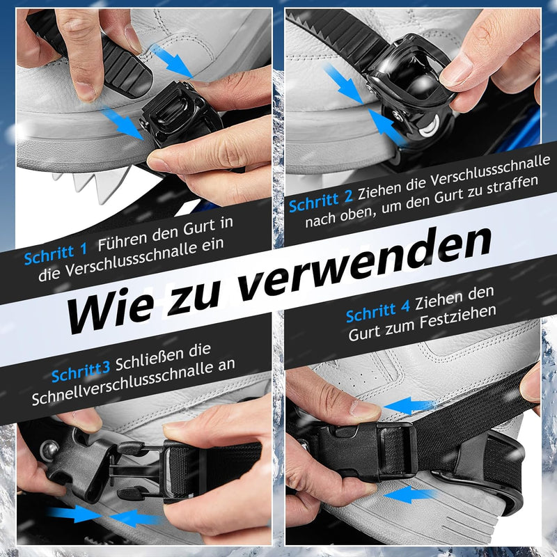 GYMAX 53/63/76 cm Schneeschuhe, leichte Geländeschneeschuhe-Set, 3 in 1 Schneeschuhset mit Trekkings
