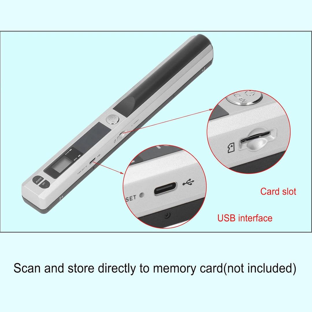 Tragbarer Dokumentenscanner, 900DPI Mobiler Handheld-Fotoscanner für A4-Dokumente, Bilder, Seiten, T