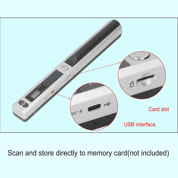 Tragbarer Dokumentenscanner, 900DPI Mobiler Handheld-Fotoscanner für A4-Dokumente, Bilder, Seiten, T