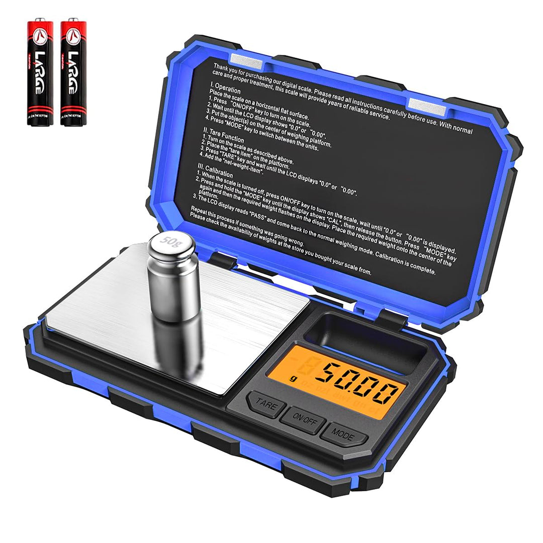 Brifit Feinwaage 0,01g, 200 x 0.01g Taschenwaage Digitalwaage mit EIN 50g Edelstahl Kalibriergewicht
