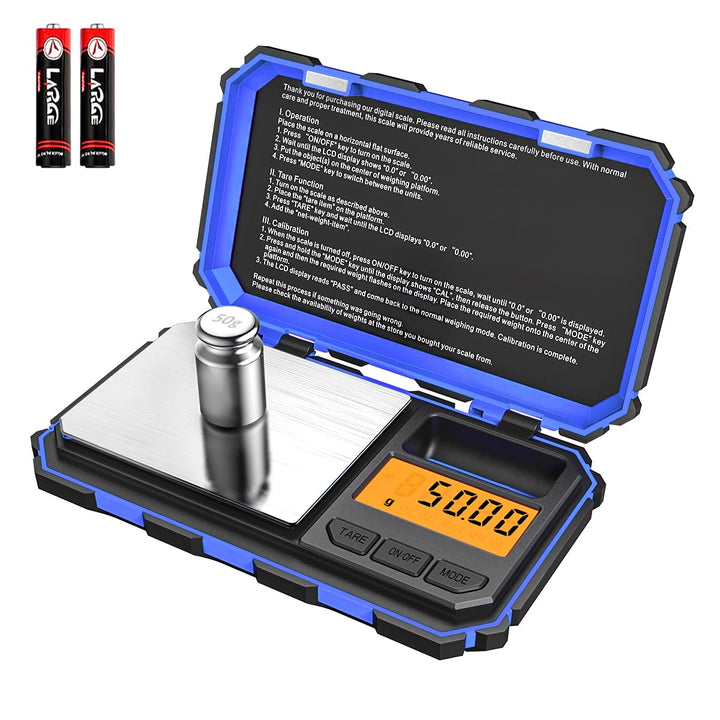 Brifit Feinwaage 0,01g, 200 x 0.01g Taschenwaage Digitalwaage mit EIN 50g Edelstahl Kalibriergewicht