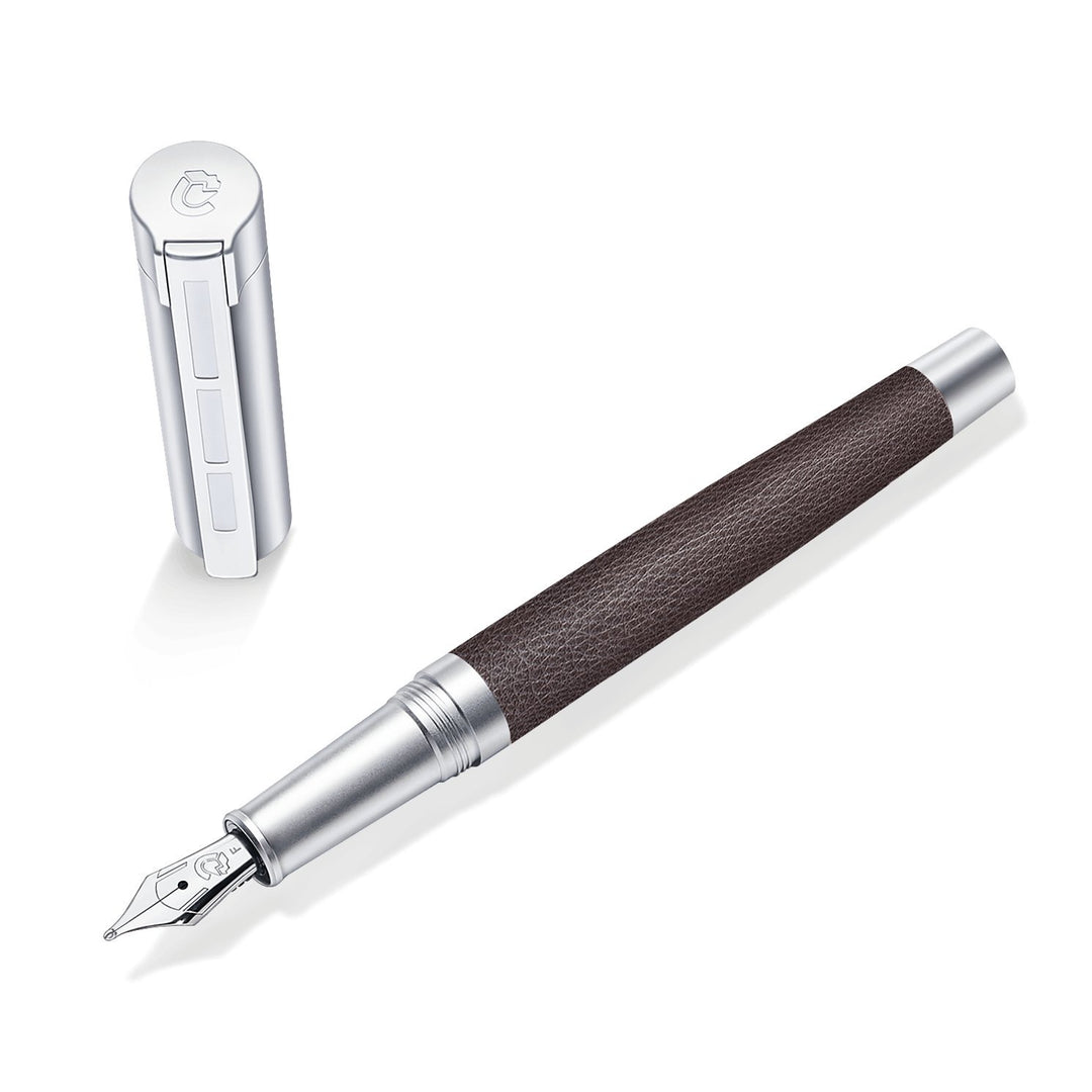 STAEDTLER Initium Corium Füllhalter, braunes Leder, B, Made in Germany, mit edler Geschenkverpackung