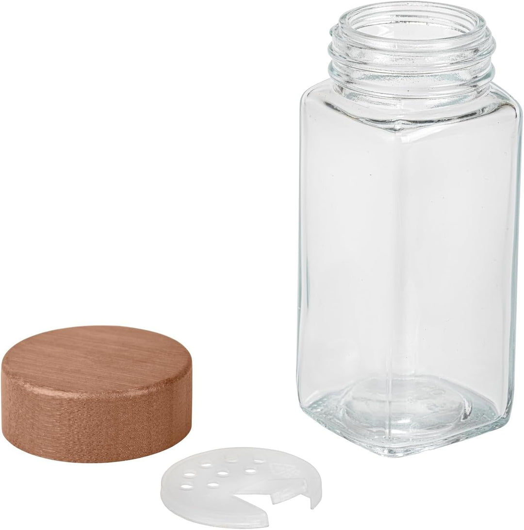WENKO Gewürzstreuer Mod. Anni Glas-Gewürzstreuer 12er Set mit FSC Bambus Deckel für nachhaltige Küch
