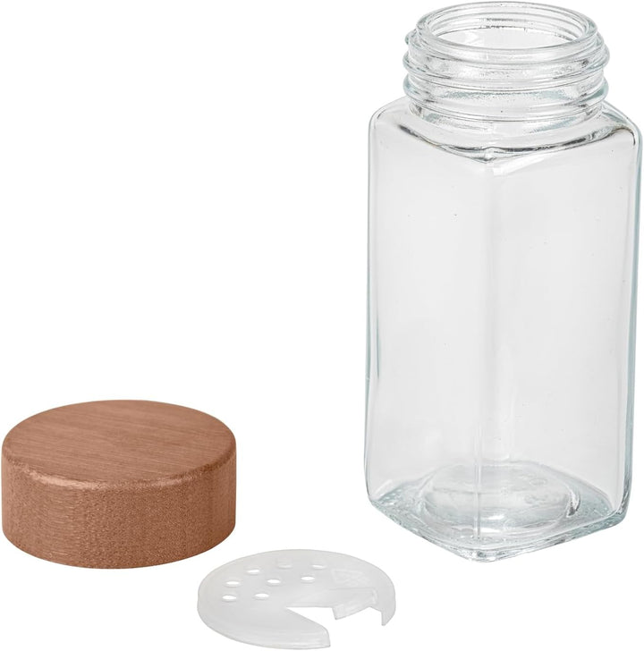 WENKO Gewürzstreuer Mod. Anni Glas-Gewürzstreuer 12er Set mit FSC Bambus Deckel für nachhaltige Küch