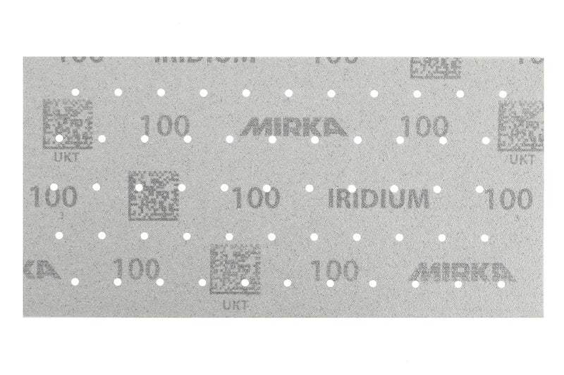 Mirka Iridium Premium-Schleifpapier 115x230mm Klett 55-Loch, Korn 100, 50 Stk / Zum Schleifen von La