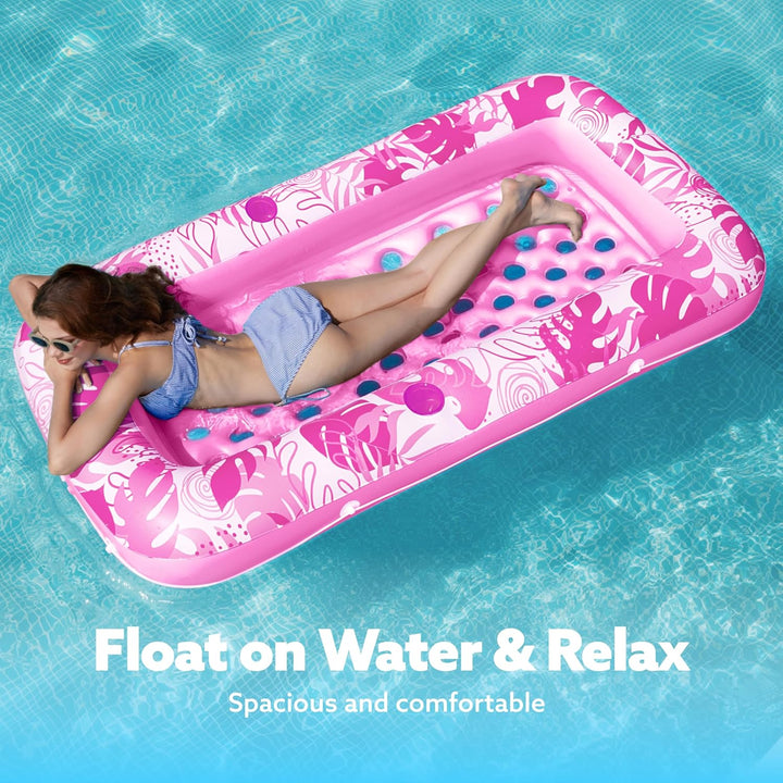 Sloosh 72"x38"/180x95 cm Luftmatratzte Pool für Erwachsene, aufblasbarer Sonnenpool mit Getränkehalt