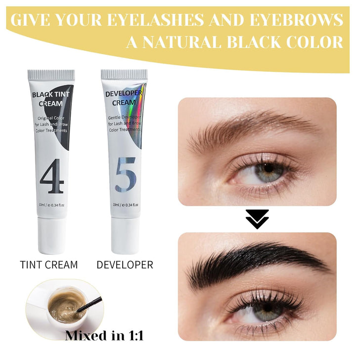 Libeauty Wimpernlifting & Augenbrauenlifting Set mit Farbe Schwarz, Korean Lash Lifting Set, Wimpern