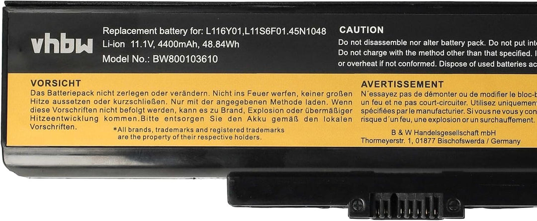 vhbw Akku kompatibel mit Lenovo Thinkpad Edge E530, E430, E435, E445, E430c, E431, E530c, E531 Noteb
