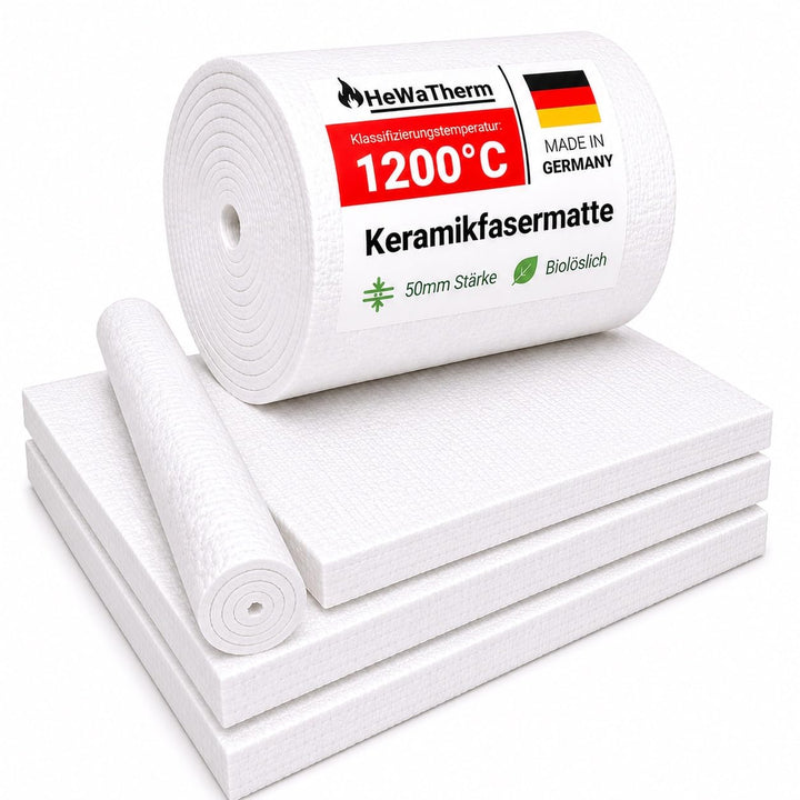 HeWaTherm Keramikfasermatte (Bio-Wolle) 1200°C / 96kg 1000 x 610 x 50,8mm