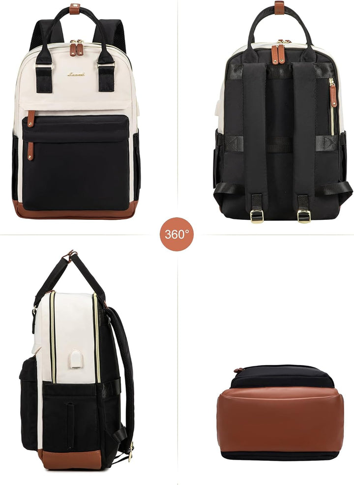 LOVEVOOK Rucksack Damen, 15,6 Zoll Laptop Schulrucksack Reiserucksack Wasserdicht Arbeitstasche Back