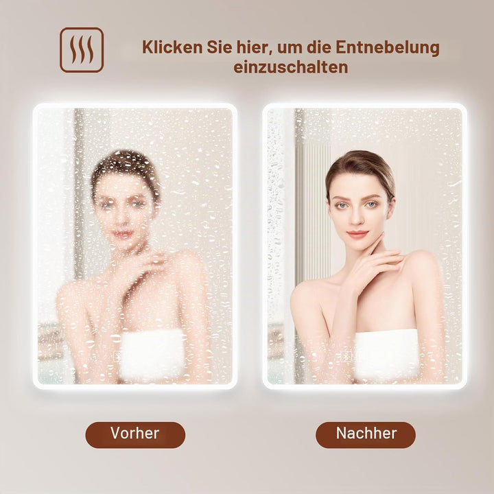 Habison LED Bluetooth Badezimmerspiegel Beleuchteter 50x70cm Antibeschlag Badezimmerspiegel Wandspie