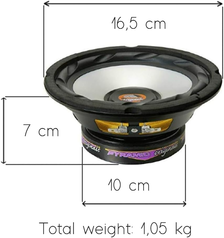 GK SOUND 2 woofer Pyramid WX65X-Tieftöner, 16,5 cm, 165 mm, 6,5 Zoll Durchmesser, 150 Watt rms und 3