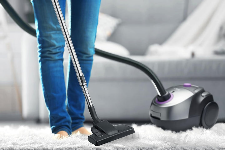 Bestron Staubsauger mit Beutel, Bodenstaubsauger inkl. 3 Staubsaugerbeutel, 94cm Teleskopstange & um