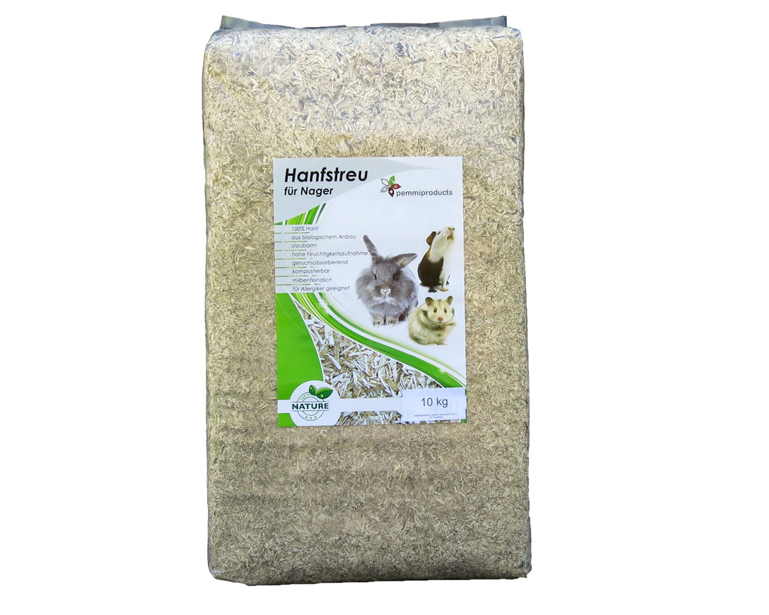 pemmiproducts Hanfeinstreu 90 Liter (EUR 0,21/Liter), Einstreu aus 100% Hanf als Käfig Bodenbedeckun
