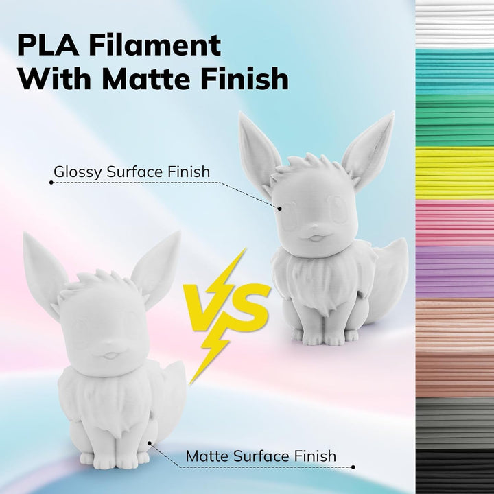 AMOLEN Matte PLA 3D Drucker Filament, Matte PLA Filament 1,75 mm Masshaltigkeit +/- 0,02 mm, 1kg Spo