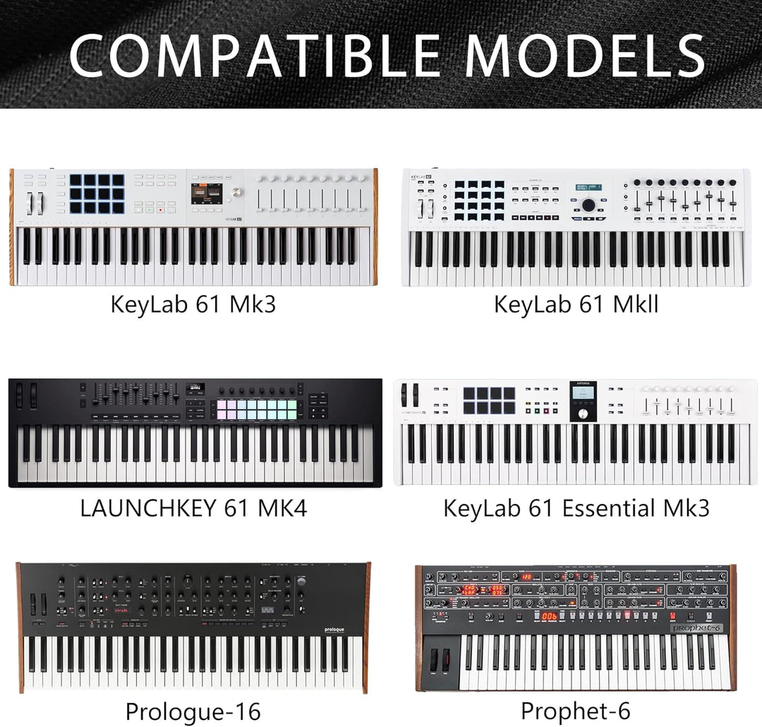 Staubschutz für Klaviertastatur mit 61 Tasten, kompatibel mit Sequential Prophet-6, Roland Go Piano