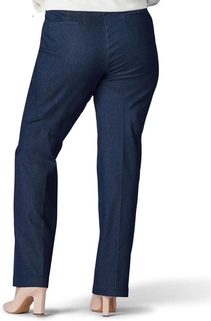 Lee Women's Plus Size Flex Motion Regular Fit Trouser Pant 26 Lang Indigo Rinse, 26 Lang Indigo Rins