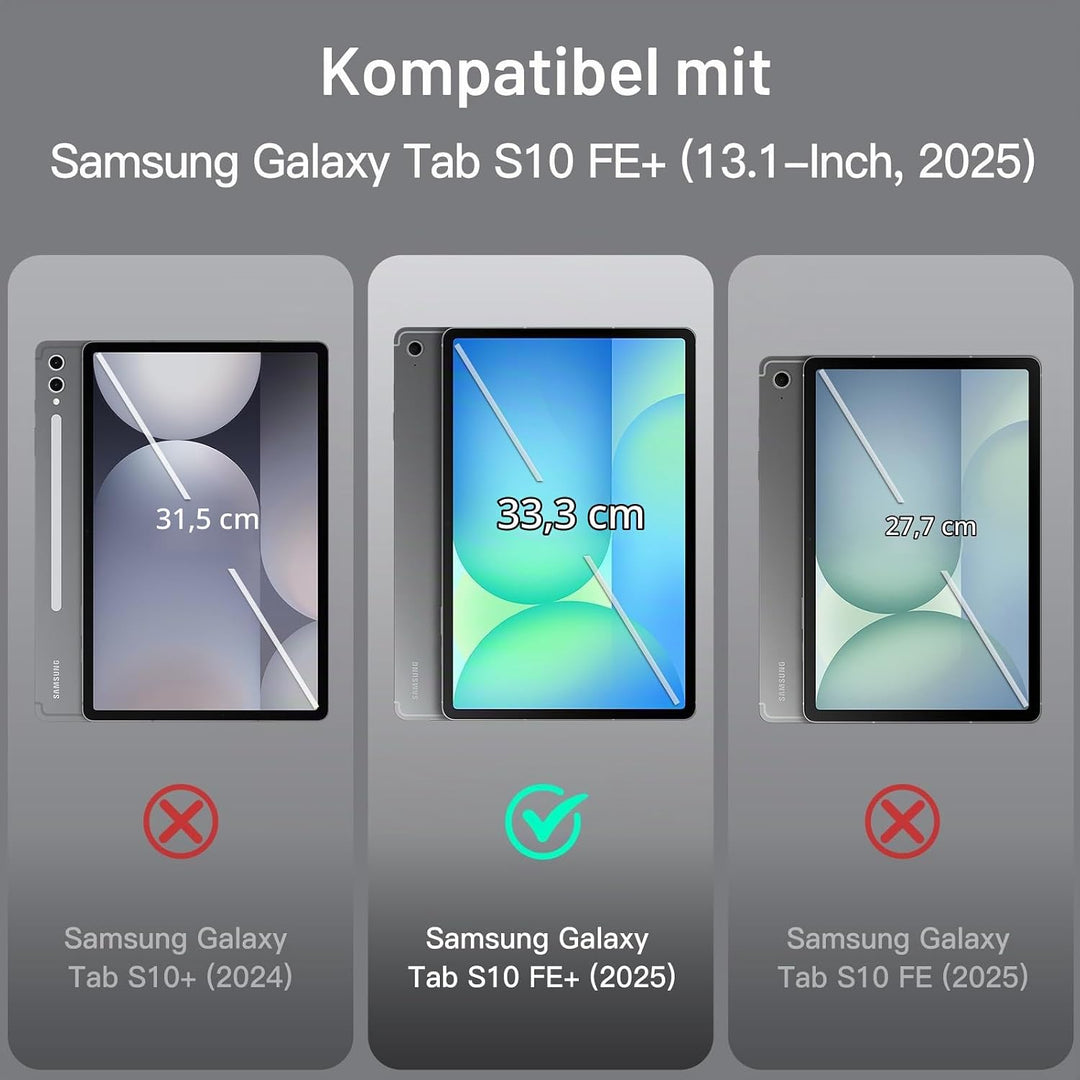 JETech Hülle für Samsung Galaxy Tab S10 FE Plus/S10 FE+ 13,1 Zoll mit S Pen Halter, Dünn Folio Ständ