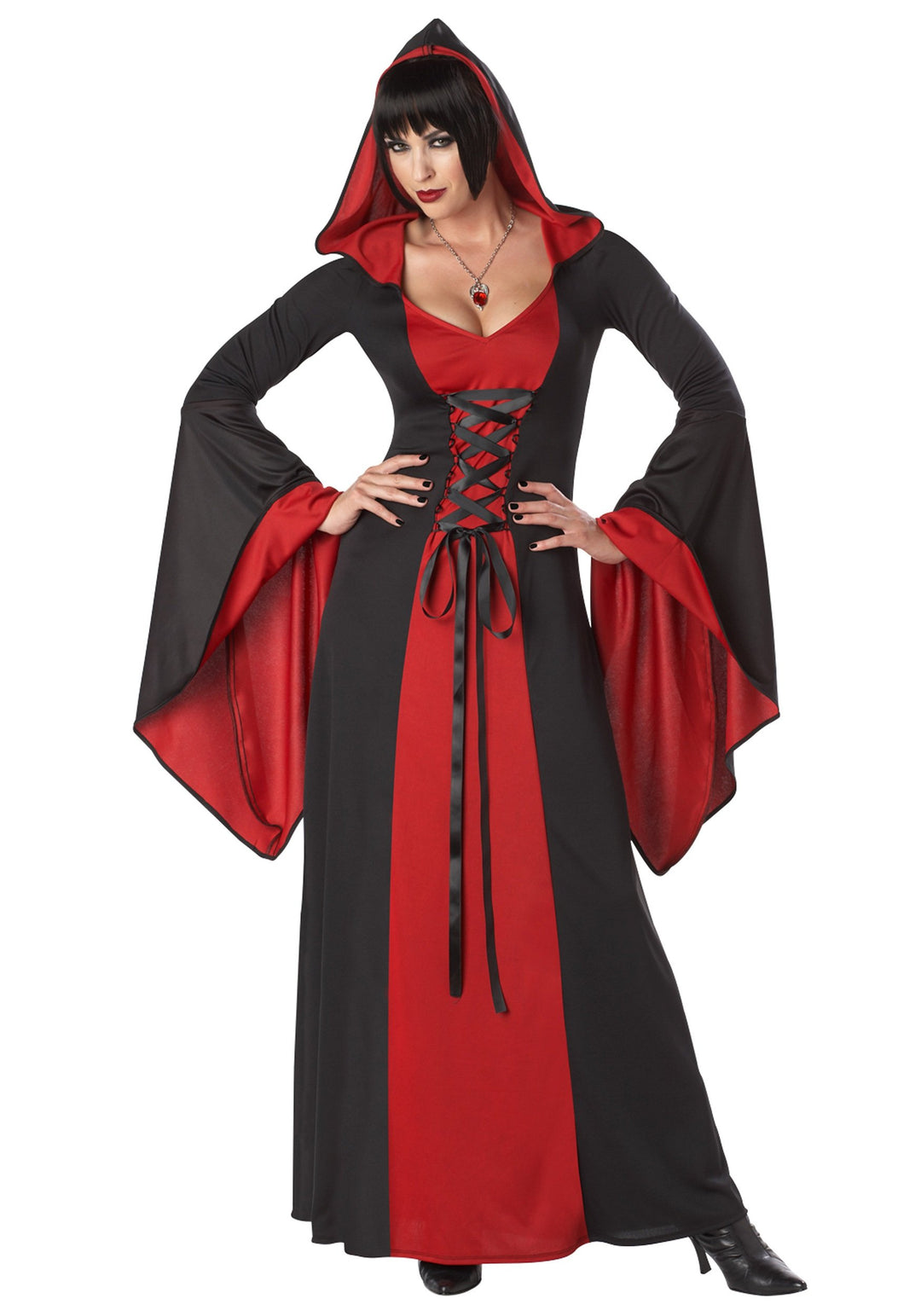 Aptafêtes – CS968925/M – Kleid mit Kapuze – Rot/Schwarz – Grösse M, M