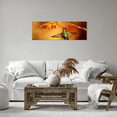 Panorama Bilder auf Leinwand Kolibri Vogel Sommer Leinwandbild 90x30cm Wandbilder Dekoration Wohnzim