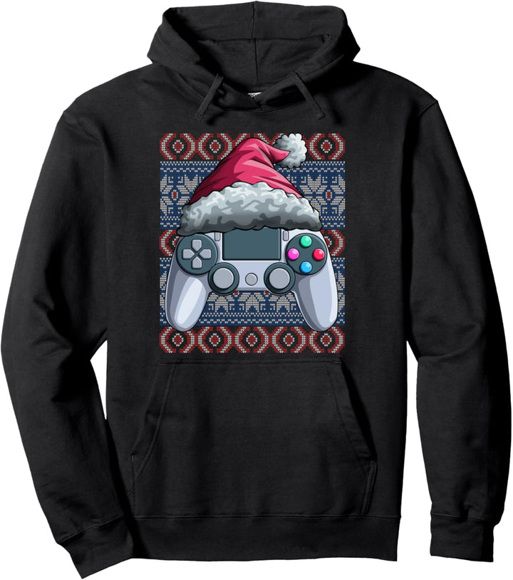 Santa Video Gamer hässliche Weihnachten Game-Controller Gift Pullover Hoodie
