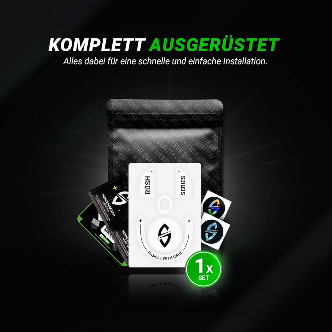 SensoryBoost Rush Glas Glides Set kompatibel mit Logitech G PRO X Superlight 2 DEX - Ultra Schnell &
