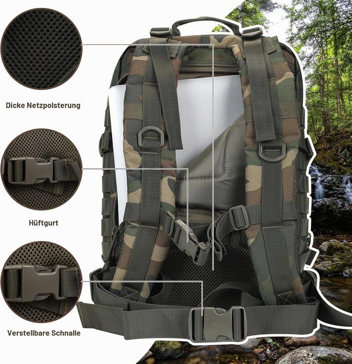 Militär Taktischer Rucksack Cooper Rucksack Armee Assault Pack 3 Tage Bug Out Go Bag Trekking Wander