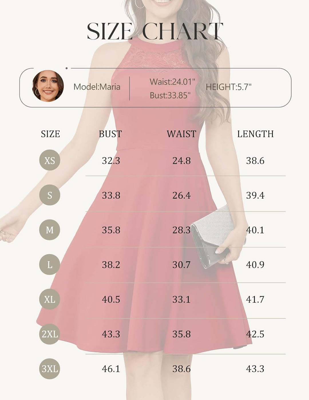 Bbonlinedress Abendkleider elegant für Hochzeit gast festliches Kleid Damen Neckholder Konfirmations
