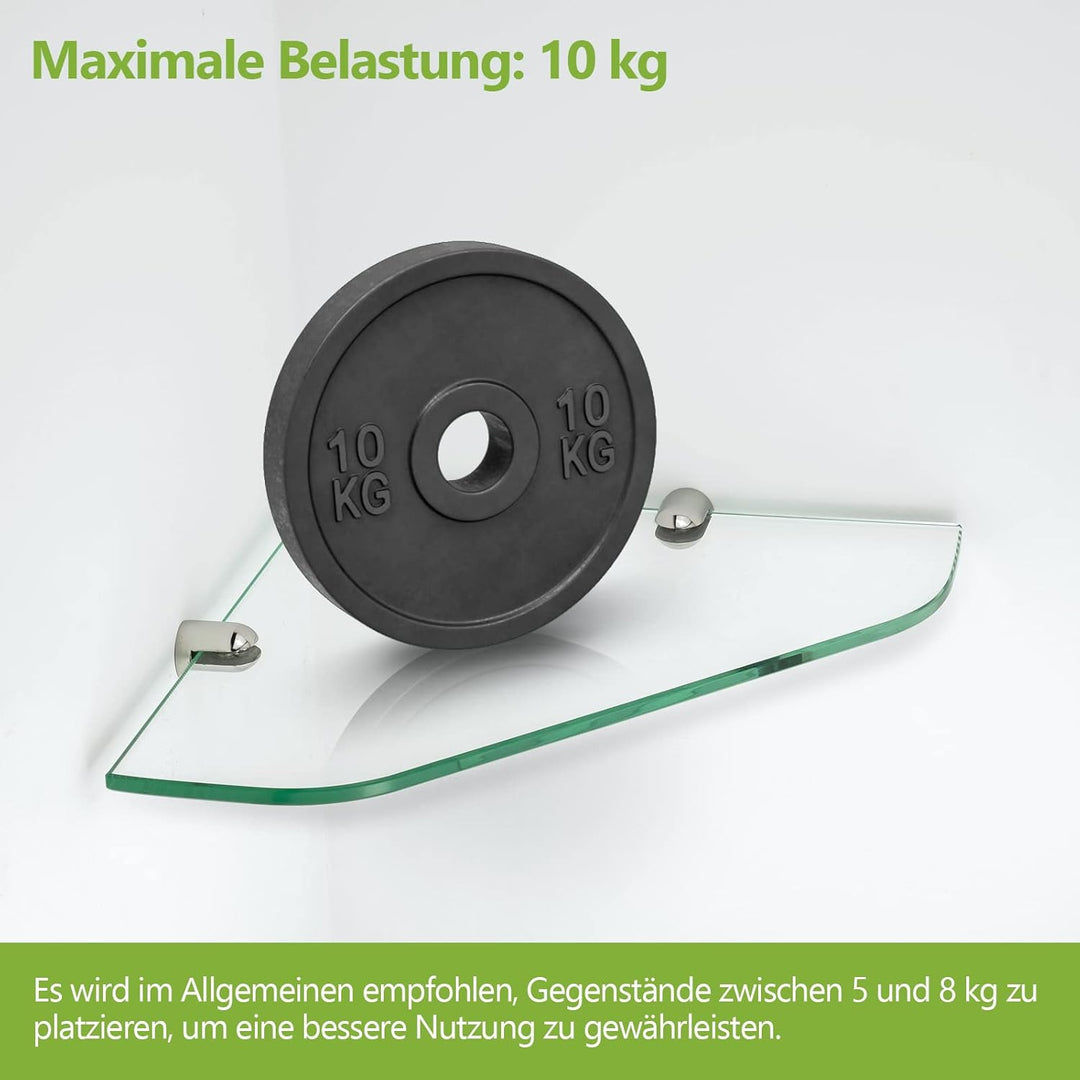 S'AFIELINA Glasregal Duschablage Glas Eckregal 6mm Hartglas Glasablage Dusche Glas Ablage für Badezi