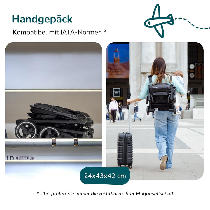 Leichtgewichtiger Kinderwagen buggy bis 25 kg - mit Liegefunktion, buggy klein zusammenklappbar,komp