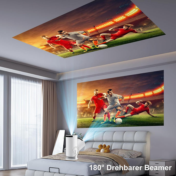 Salange Mini Beamer,Unterstützt 4K Mini Projektor WiFi 6 BT5.2,Projektor Android OS 11.0 Beamer 4k H