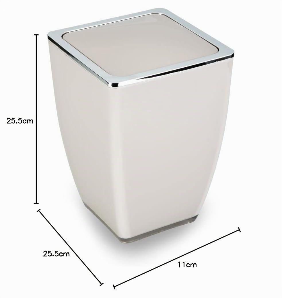 TrendLine Kosmetikeimer Cube 5l Beige Mülleimer Schwingdeckeleimer Badeimer