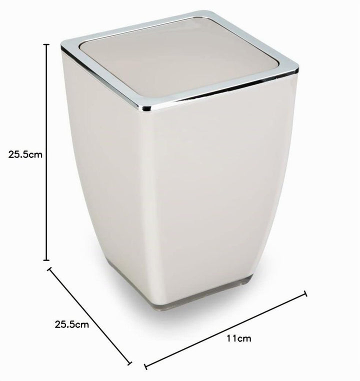 TrendLine Kosmetikeimer Cube 5l Beige Mülleimer Schwingdeckeleimer Badeimer