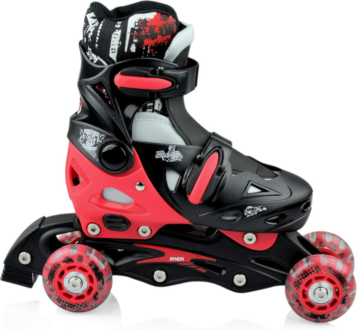 RAVEN 4in1 Inline Skates Triskates Rollschuhe Schlittschuhe Inliner für Kinder Mädchen Jungen verste