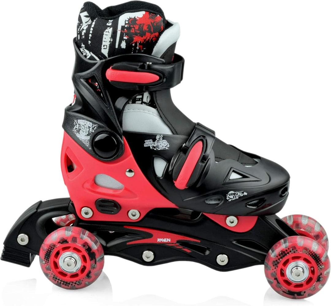 RAVEN 4in1 Inline Skates Triskates Rollschuhe Schlittschuhe Inliner für Kinder Mädchen Jungen verste
