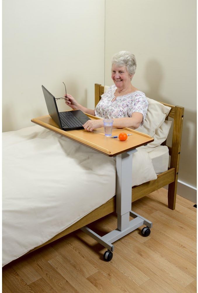 NRS EasyLift Overbed/Over Chair Tisch Buche N43553 - Standard Base, Extra Low