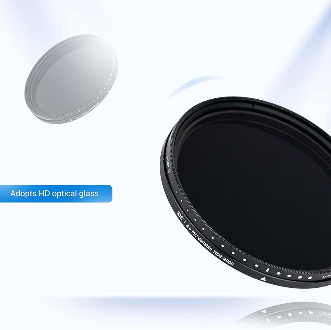 JJC 43 mm variabler ND-Filter (ND2 - ND2000) einstellbarer Neutraldichte-Objektivfilter, HD optische