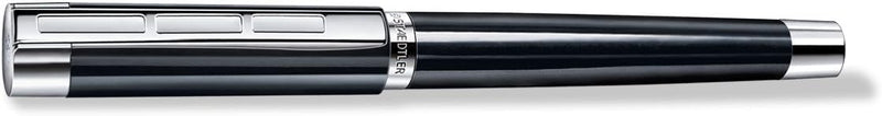 STAEDTLER Initium Resina Tintenroller, schwarzes Edelharz, M, schwarz, Made in Germany, mit edler Ge