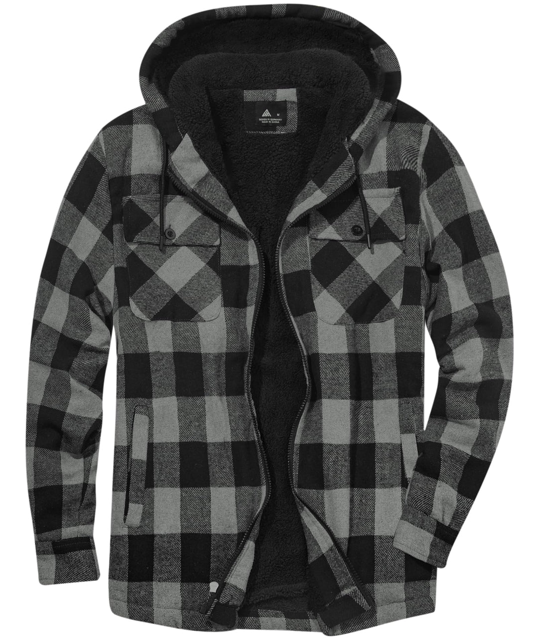 JACKETOWN Hemdjacke Kariertes Herren hoodies Flanelljacke Warm Thermohemd Herren Holzfäller Jacke Ve