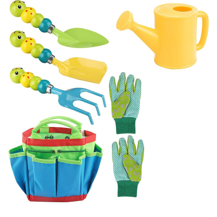 Huahuanghui Kinder Mehrzweck-Werkzeugtasche,6-teilig Kinder gartenwerkzeug Set,Gartenwerkzeug Set Im