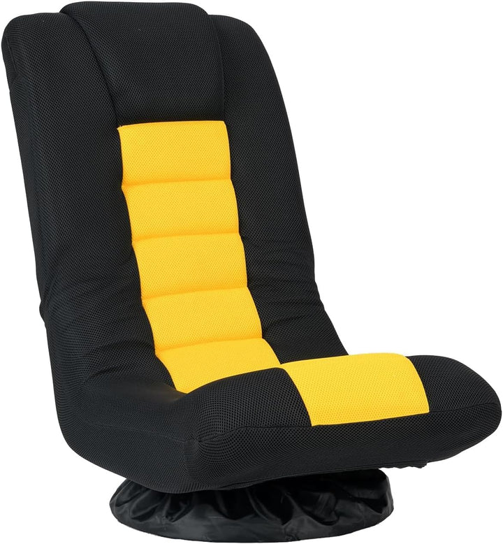 RELAX4LIFE Bodensessel Klappbar, Bodenstuhl mit 4-Fach Verstellbarer Rückenlehne, 360° drehbarem Soc