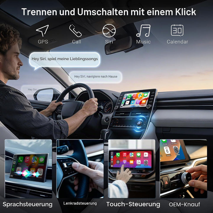 MINIX CA525 Wireless CarPlay Adapter 2-in-1 - CarPlay & Android Auto Kabellos, USB-A/USB-C Dongle Pl