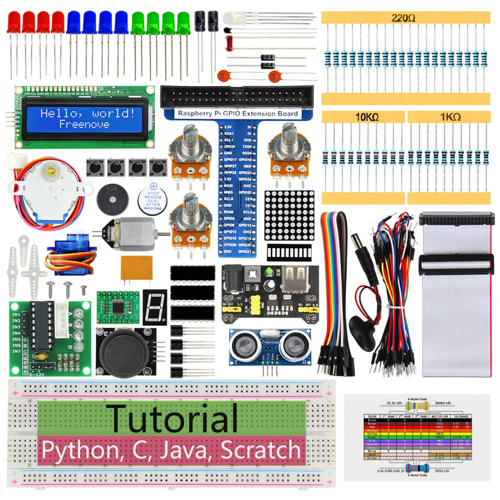 FREENOVE Ultrasonic Starter Kit for Raspberry Pi 4 B 3 B+ 400, 484-Page Detailed Tutorial, Python C