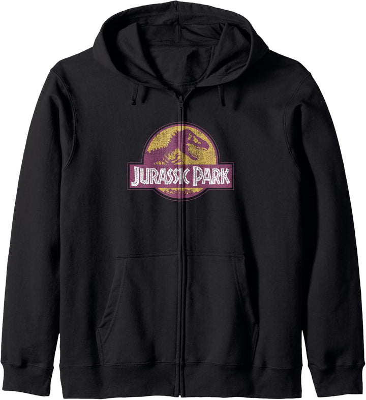 Jurassic Park Classic Retro Red &amp; Gold Logo Kapuzenjacke